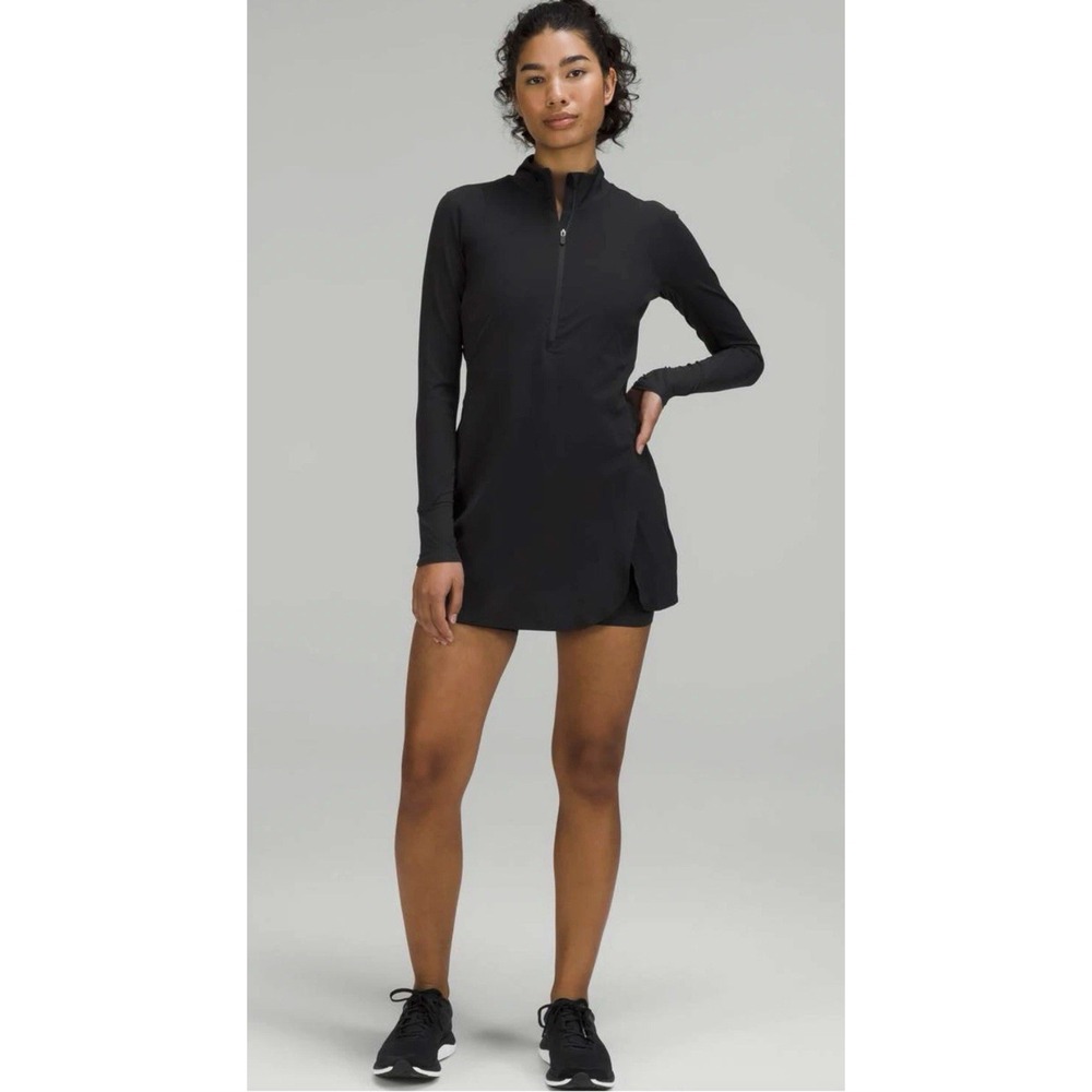 NWT Lululemon Tennis Dress‎ Nulux Women Long Sleeve Skort Sz 8 Grey Stretch $148